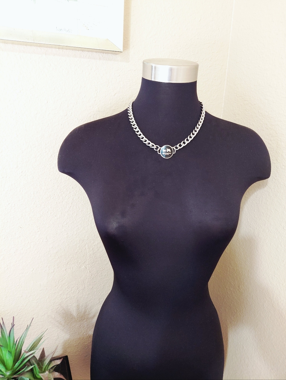 Coach Silver Black Charm Necklace - Picture 2 of 6
